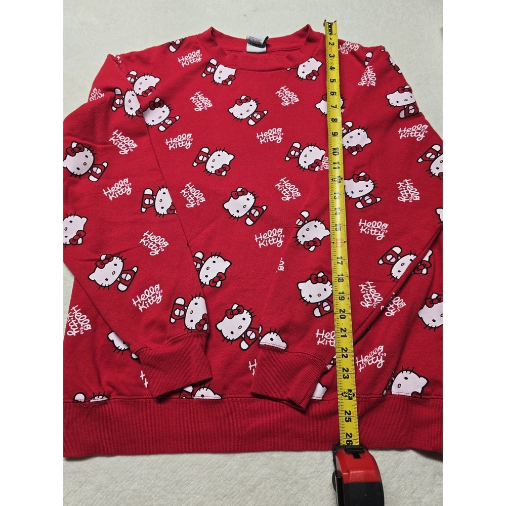 Sanrio Hello Kitty Red All Over Print Sweatshirt Youth Girls Size L (10-12)